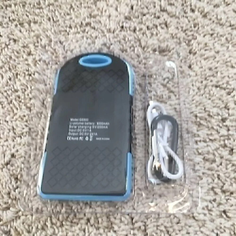 Portable solar charger blue